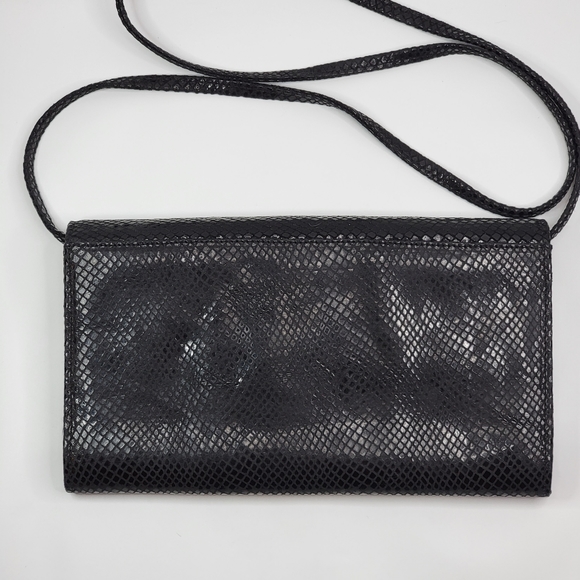 Antonio Scepi Italian Leather Snake Skin Embossed Clutch with Strap, EUC - Picture 3 of 8